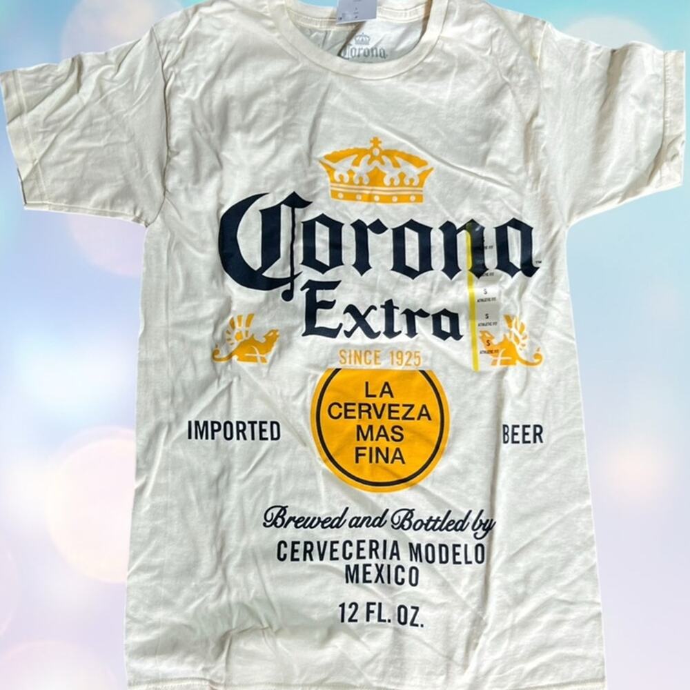 Corona Extra Beer Graphic T Shirt Cerveza La Mas Fina Logo Tee Small